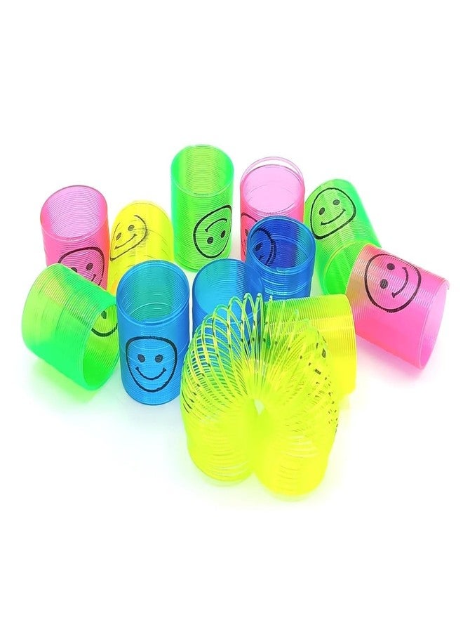 Vastate Spring Toy 12 Pcs - Multicolor Magic Smiley Slinky, Stretchy Expandable Fidget Toys for Kids & Adults, Stress Relief, Compact, Portable, Durable, Flexible Sensory Play Set for All Age Groups - Image 1